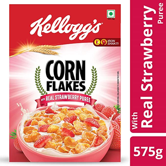 Kellogg's Corn Flakes Real Strawberry Puree